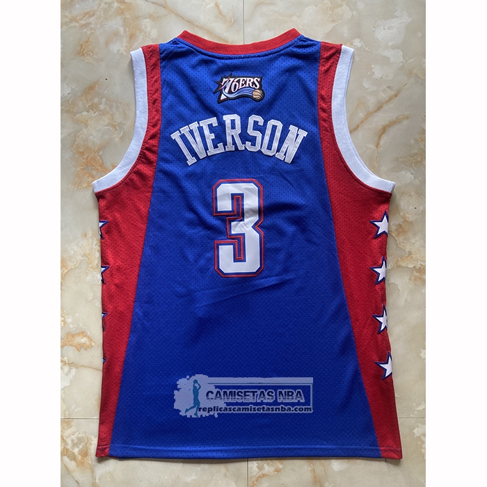 Camiseta All Star 2024 Eastern Conference Allen Iverson NO 3 Azul